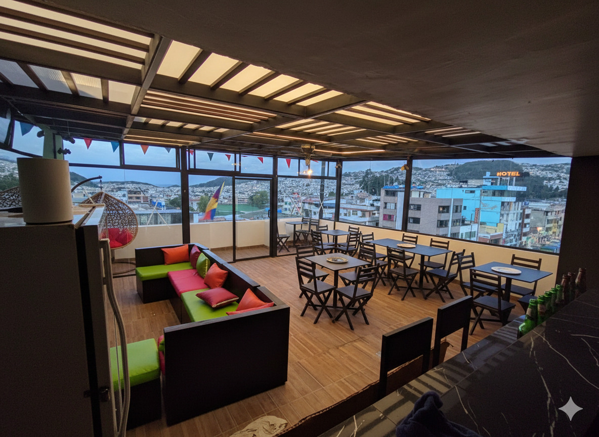 Terraza bar del Hostal Sabaoth